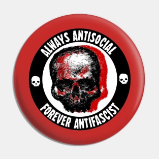 Always Antisocial Forever Antifascist Pin