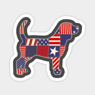 Beagle 4th of July Dog Lovers Owner Patchwork Flag Magnet