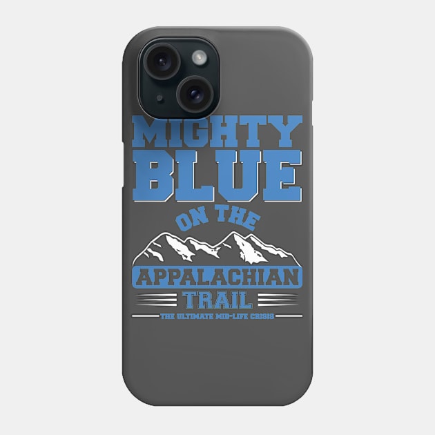 Mighty Blue design (white mountains) Phone Case by Hiking Radio Network