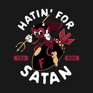 Hatin' For Satan - F Bomb - Vintage Cartoon Red Devil T-Shirt