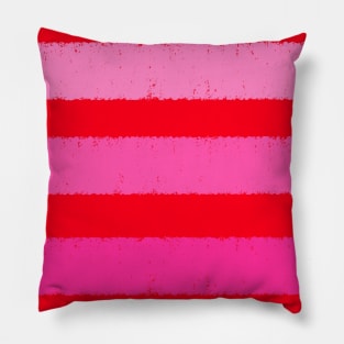 Wide Pink and Red Stripes Clashing Colours Pillow