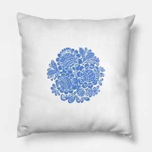 Flower circle Blue Pillow