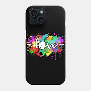 colorful tennis love typography art Phone Case