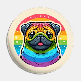 LGBTQ+ Pug dog Pin