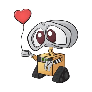 Sad Wall-E with Heart Balloon T-Shirt