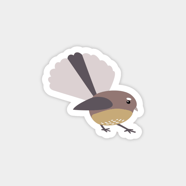 Cute Piwakawaka (Fantail) Magnet by Rebecca Tiana