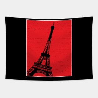 red paris eiffel tower Tapestry