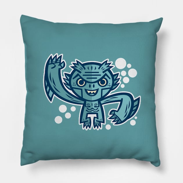 Monster Swimmer Pillow by Jon Kelly Green Shop