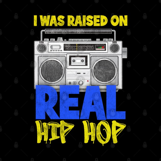 Raised on Real Hip Hop Old School Boombox by blackartmattersshop