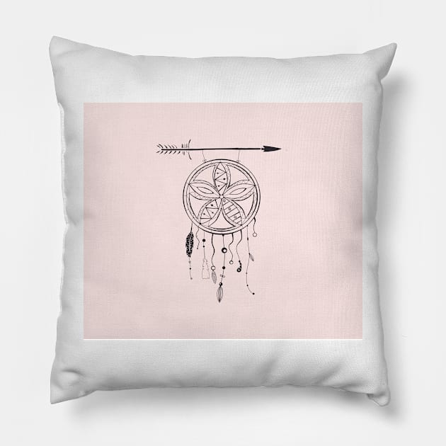 Blush dreamcatcher Pillow by RoseAesthetic