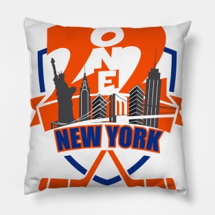 212 New York Hockey Blue/Orange Pillow