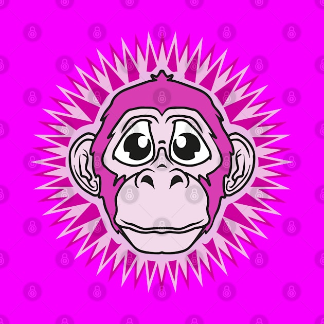 Pink & Purple Sad Monkey by Reed Design & Illustration