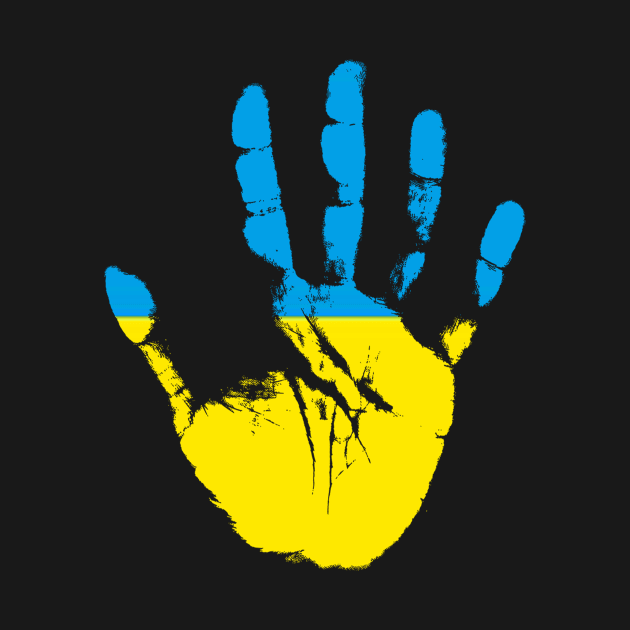 Ukraine Flag, Cool Ukranian Hand by Jakavonis