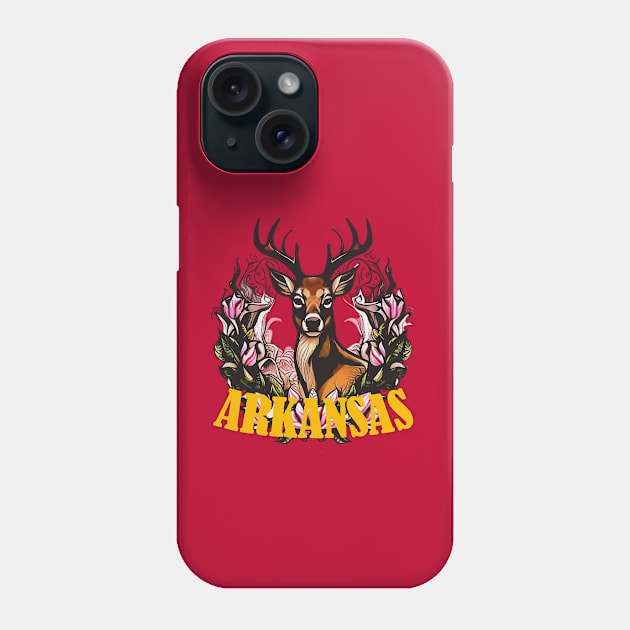 Arkansas Deer With Apple Blossom Bough Phone Case by taiche