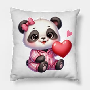 Valentine Love Panda Bear Pillow