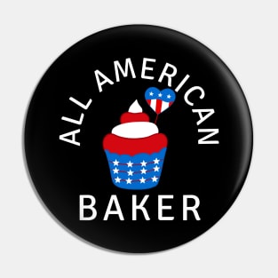 ALL AMERICAN BAKER PATRIOTIC 4TH OF JULY USA CUPCAKE BAKING Pin