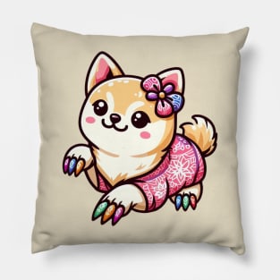 Nail Artist Dog lover Pillow