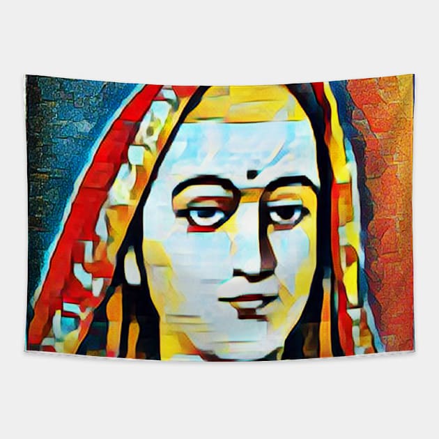 Adi Shankara Abstract Portrait | Adi Shankara Artwork 2 Tapestry by JustLit