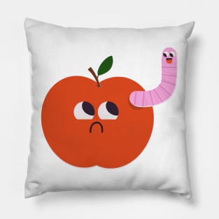 Apple and Worm Friends Pillow