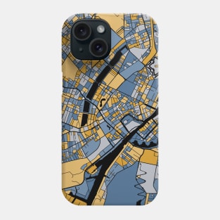 Copenhagen Map Pattern in Blue & Gold Phone Case