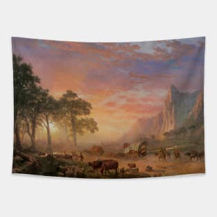 The Oregon Trail by Albert Bierstadt Tapestry