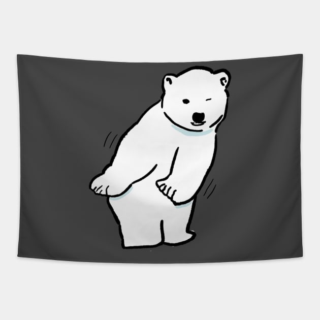 Wiggle polar bear Tapestry by SlyAR07