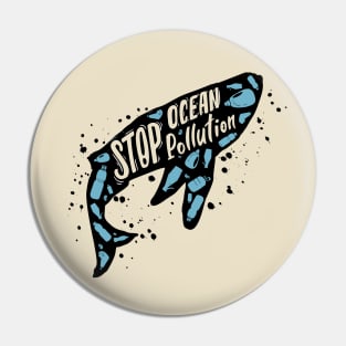 Whale Stop Ocean Pollution Pin