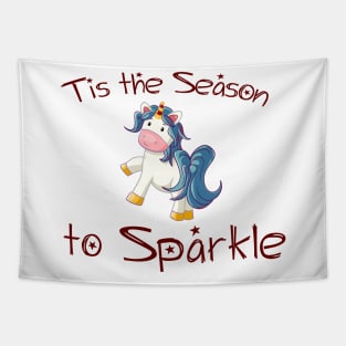 Christmas Unicorn: Tis the Season to Sparkle Tapestry