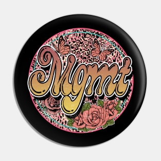 Graphic Proud MGMT Name Flower Birthday 70s 80s 90s Vintage Styles Pin