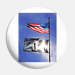 Post Cemetery- Flags Waving Pin