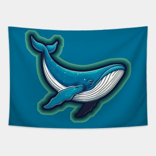 whale with flippers swimming Tapestry