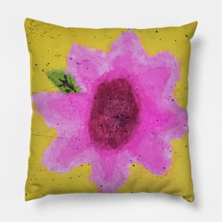 Pink Flower Watercolor Pillow