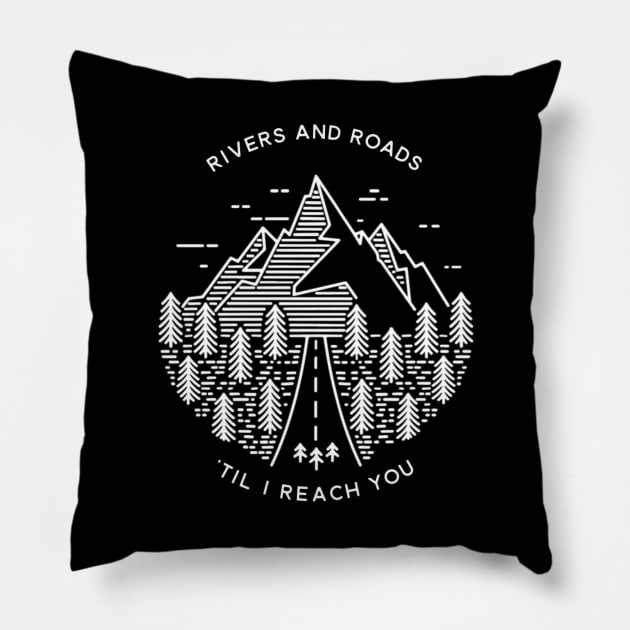 RIVERS AND ROADS Pillow by MadEDesigns
