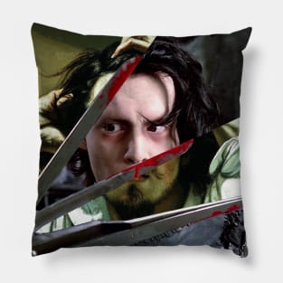 The Desperate Man by Gustave Courbet and Edward Scissorhands Pillow