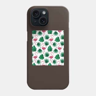 Flamingo Tropical Leaf Seamless Pattern Phone Case