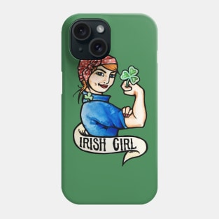 Irish Girl Redhead Rosie the Riveter Phone Case