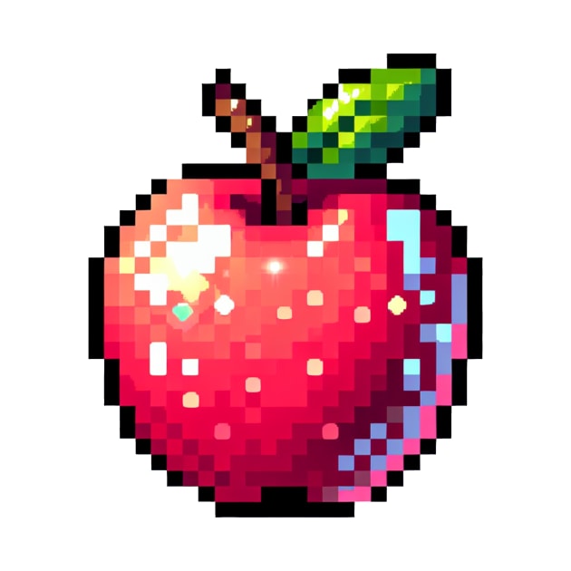 Apple Pixel Wild Flora Bloom Retro by Flowering Away