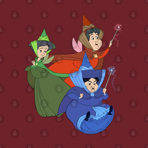 Flora, Fauna, and Merryweather by Nykos