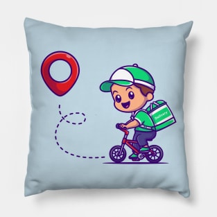 Cute Courier Delivery Package Cartoon Pillow