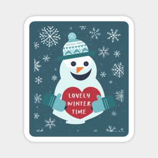 Loveley Winter Time Snowman Magnet