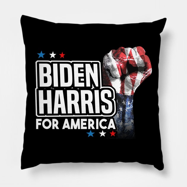 Biden Harris For America with Fist Pillow by dnlribeiro88