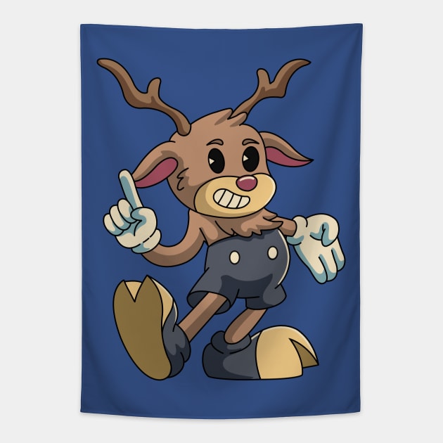 Cheerful Reindeer Christmas Tapestry by milatees