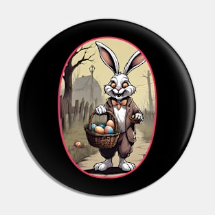 Dark Easter: Creepy Bunny with Chocolate Eggs (Concept Art Illustration) Pin