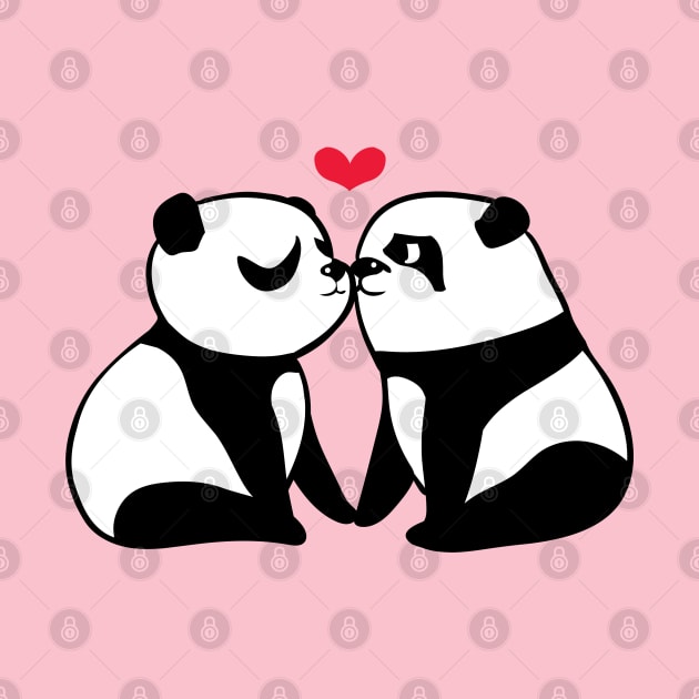 Panda Kisses by huebucket