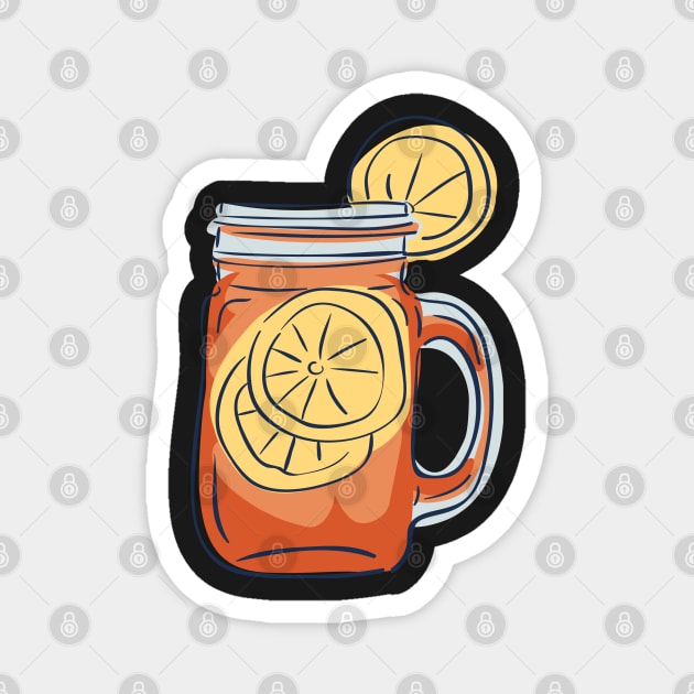 Aesthetic Lemon Iced Tea in Mason Jar Magnet by broadwaygurl18