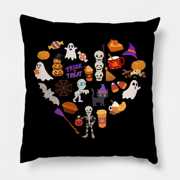 Cute October heart Autumn is my favorite season, love Fall pumpkin and halloween Pillow by BoogieCreates