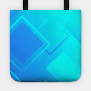 Geometric Aqua And Blue Diamond Art Deco Pattern Design Tote