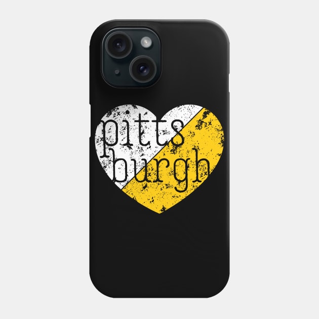 Pittsburgh Lover Retro Fan Distressed Heart Phone Case by polliadesign