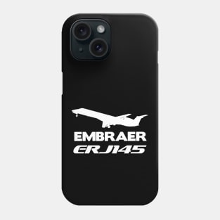 Embraer ERJ145 Silhouette Print (White) Phone Case