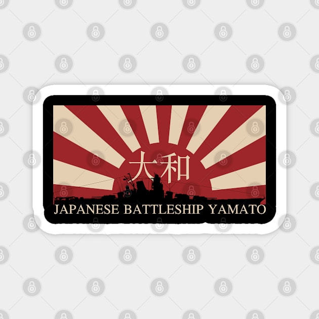 Japanese Battleship Yamato Rising Sun Japan WW2 Flag gift Magnet by Battlefields